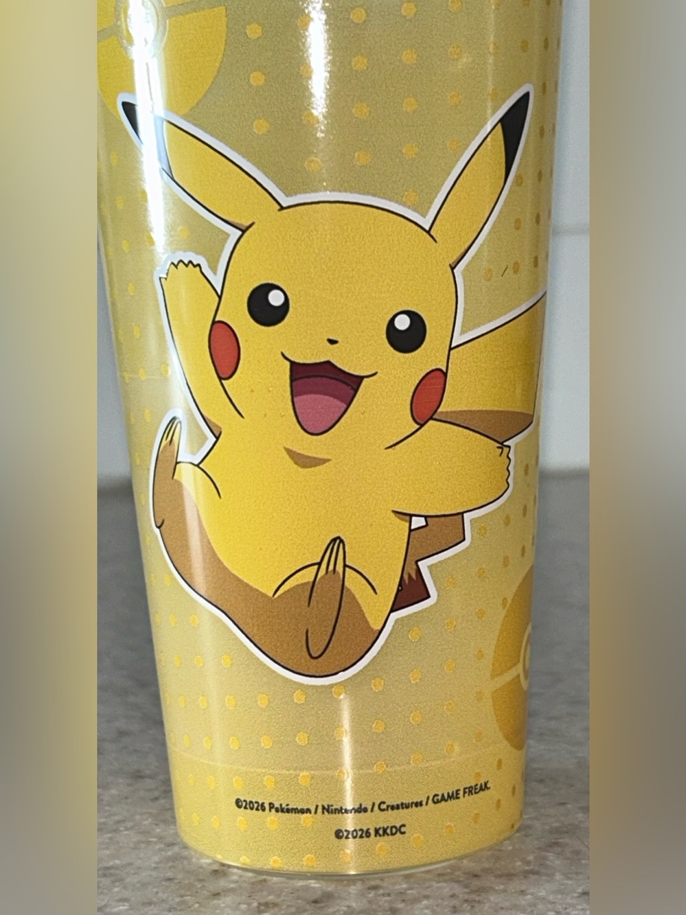 New Clean Krispy Kreme Pikachu Pokémon 30th Anniversary Yellow Party Cup -